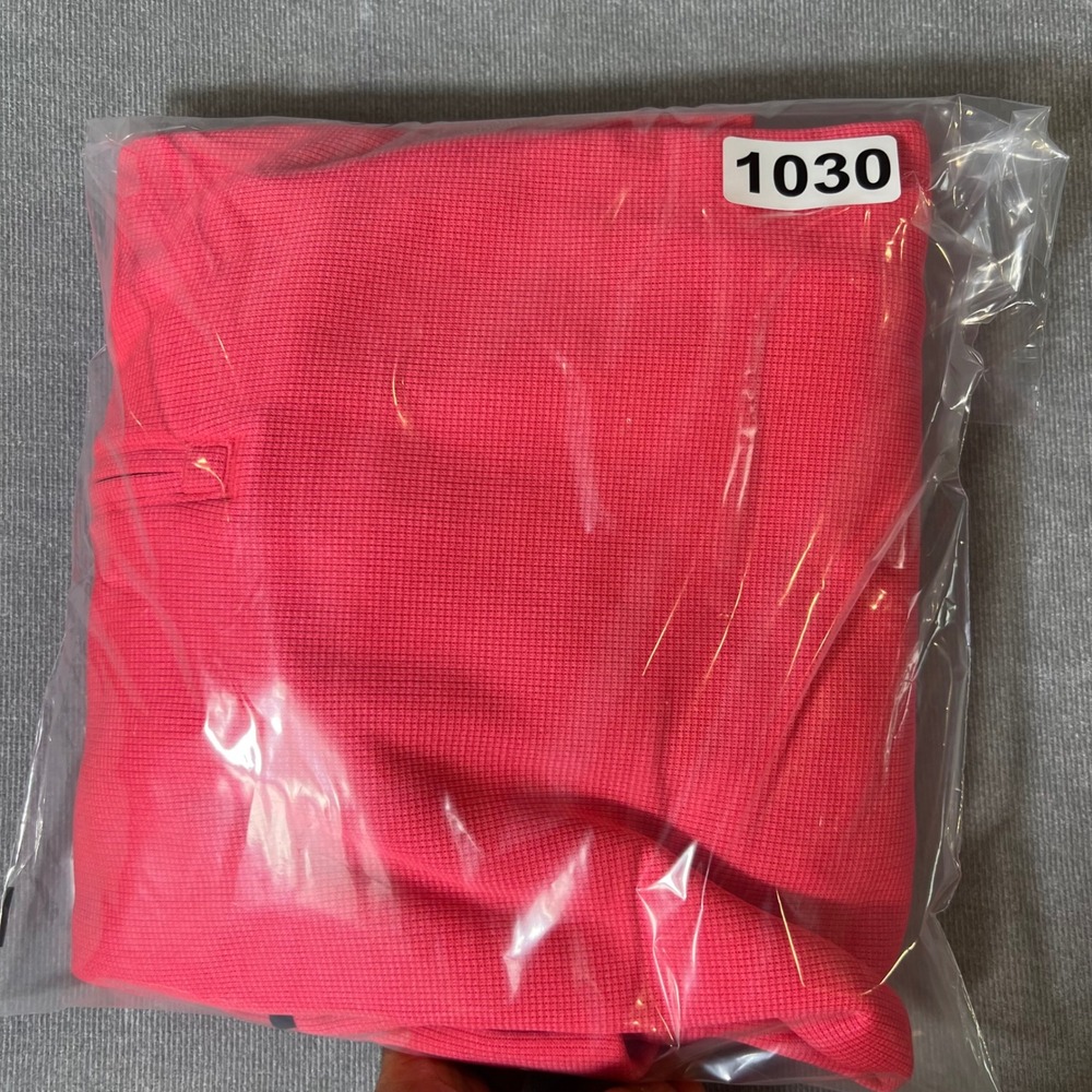 Under Armour Golf Mens XL Quarter Zip Pullover Storm Waffle Knit Pink Navy Blue - Picture 9 of 9